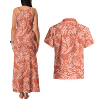 Tahiti Puatou Tiare Floral Couples Matching Tank Maxi Dress and Hawaiian Shirt Monstera Palm Tropical Leaves LT01 - Polynesian Pride