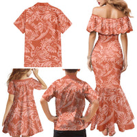 Tahiti Puatou Tiare Floral Family Matching Mermaid Dress and Hawaiian Shirt Monstera Palm Tropical Leaves LT01 - Polynesian Pride