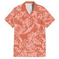 Tahiti Puatou Tiare Floral Family Matching Off Shoulder Short Dress and Hawaiian Shirt Monstera Palm Tropical Leaves - Polynesian Pride