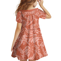 Tahiti Puatou Tiare Floral Kid Short Sleeve Dress Monstera Palm Tropical Leaves LT01 - Polynesian Pride