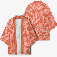 Tahiti Puatou Tiare Floral Kimono Monstera Palm Tropical Leaves - Polynesian Pride