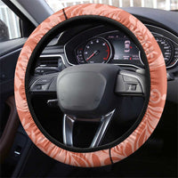 Tahiti Puatou Tiare Floral Steering Wheel Cover Monstera Palm Tropical Leaves - Polynesian Pride