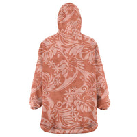 Tahiti Puatou Tiare Floral Wearable Blanket Hoodie Monstera Palm Tropical Leaves - Polynesian Pride
