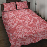 Tahiti Tarona Tiare Floral Quilt Bed Set Monstera Palm Tropical Leaves - Polynesian Pride