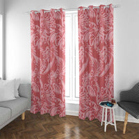 Tahiti Tarona Tiare Floral Window Curtain Monstera Palm Tropical Leaves - Polynesian Pride