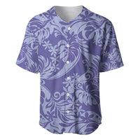 Tahiti Vareau Tiare Floral Baseball Jersey Monstera Palm Tropical Leaves LT01 Purple - Polynesian Pride