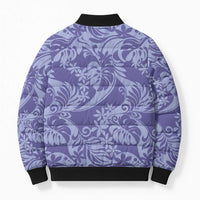 Tahiti Vareau Tiare Floral Bomber Puffer Jacket Monstera Palm Tropical Leaves - Polynesian Pride