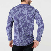 Tahiti Vareau Tiare Floral Button Sweatshirt Monstera Palm Tropical Leaves - Polynesian Pride