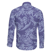 Tahiti Vareau Tiare Floral Family Matching Off The Shoulder Long Sleeve Dress and Hawaiian Shirt Monstera Palm Tropical Leaves LT01 - Polynesian Pride