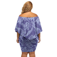 Tahiti Vareau Tiare Floral Family Matching Off Shoulder Short Dress and Hawaiian Shirt Monstera Palm Tropical Leaves LT01 - Polynesian Pride