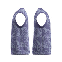 Tahiti Vareau Tiare Floral Christmas Knitted V-Neck Vest Monstera Palm Tropical Leaves - Polynesian Pride