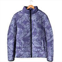 Tahiti Vareau Tiare Floral Padded Jacket Monstera Palm Tropical Leaves - Polynesian Pride