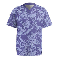 Tahiti Vareau Tiare Floral Rugby Jersey Monstera Palm Tropical Leaves LT01 Purple - Polynesian Pride