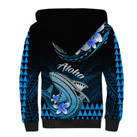 Hawaii Sherpa Hoodie Polynesian Shark with Kakau Blue Version LT01 - Polynesian Pride