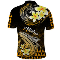 Hawaii Polo Shirt Polynesian Shark with Kakau Gold Version LT01 - Polynesian Pride