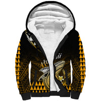 Hawaii Sherpa Hoodie Polynesian Shark with Kakau Gold Version LT01 Unisex Gold - Polynesian Pride