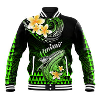 Hawaii Baseball Jacket Polynesian Shark with Kakau Green Version LT01 Unisex Green - Polynesian Pride