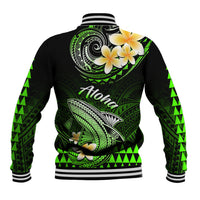 Hawaii Baseball Jacket Polynesian Shark with Kakau Green Version LT01 - Polynesian Pride