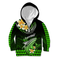 Hawaii Kid Hoodie Polynesian Shark with Kakau Green Version LT01 - Polynesian Pride