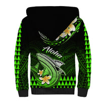 Hawaii Sherpa Hoodie Polynesian Shark with Kakau Green Version LT01 - Polynesian Pride
