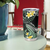 Hawaii Tumbler Cup Polynesian Shark with Kakau Green Version