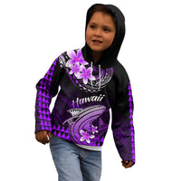 Hawaii Kid Hoodie Polynesian Shark with Kakau Purple Version LT01 - Polynesian Pride