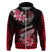 Hawaii Hoodie Polynesian Shark with Kakau Red Version LT01 Zip Hoodie Red - Polynesian Pride