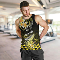Hawaii Men Tank Top Polynesian Shark with Kakau Yellow Version LT01 - Polynesian Pride