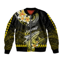 Hawaii Sleeve Zip Bomber Jacket Polynesian Shark with Kakau Yellow Version LT01 Unisex Yellow - Polynesian Pride