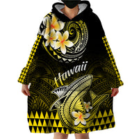 Hawaii Wearable Blanket Hoodie Polynesian Shark with Kakau Yellow Version LT01 - Polynesian Pride