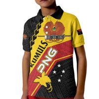 Custom PNG Kid Polo Shirt The Kumuls Are On A Roll LT01 Kid Black - Polynesian Pride
