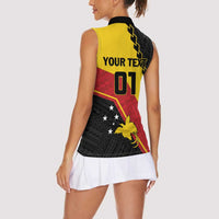 Custom PNG Women Sleeveless Polo Shirt The Kumuls Are On A Roll LT01 - Polynesian Pride