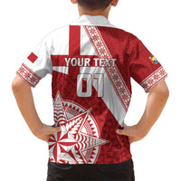 Custom Tonga Rugby Mate Maa Family Matching Puletasi and Hawaiian Shirt Ngatu Pattern LT01 - Polynesian Pride