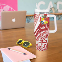 Tonga Rugby Mate Maa Tumbler With Handle Ngatu Pattern