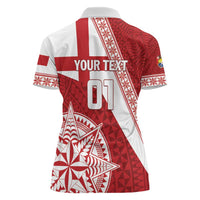 Custom Tonga Rugby Mate Maa Women Polo Shirt Ngatu Pattern LT01 - Polynesian Pride