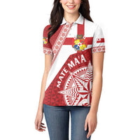 Custom Tonga Rugby Mate Maa Women Polo Shirt Ngatu Pattern LT01 - Polynesian Pride