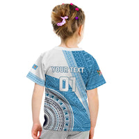Custom Fiji Rugby Bati Kid T Shirt Tapa Pattern LT01 - Polynesian Pride