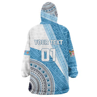 Custom Fiji Rugby Bati Wearable Blanket Hoodie Tapa Pattern LT01 - Polynesian Pride