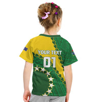Custom Cook Islands Rugby Kukis Kid T Shirt Circle Stars