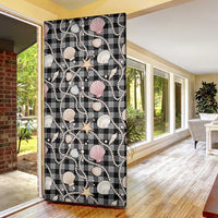 Hawaiian Ocean Seashells Door Cover Black Palaka Pattern LT01 - Polynesian Pride