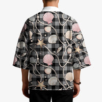 Hawaiian Ocean Seashells Kimono Black Palaka Pattern LT01 - Polynesian Pride