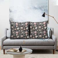 Hawaiian Ocean Seashells Pillow Cover Black Palaka Pattern LT01 - Polynesian Pride