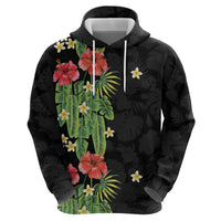 Hawaiian Hibiscus Plumeria Hoodie Tropical Leaves