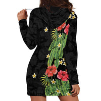 Hawaiian Hibiscus Plumeria Hoodie Dress Tropical Leaves LT01 - Polynesian Pride