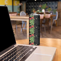 Hawaiian Hibiscus Plumeria Skinny Tumbler Tropical Leaves
