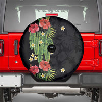Hawaiian Hibiscus Plumeria Spare Tire Cover Tropical Leaves