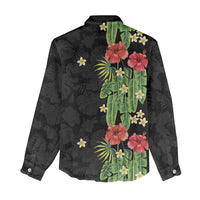 Hawaiian Hibiscus Plumeria Women Casual Shirt Tropical Leaves LT01 - Polynesian Pride