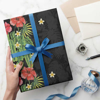 Hawaiian Hibiscus Plumeria Wrapping Paper Tropical Leaves