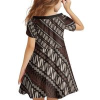Yogyakarta Parang Batik Motifs Family Matching Off The Shoulder Long Sleeve Dress and Hawaiian Shirt Indonesian Traditional Pattern LT01 - Polynesian Pride