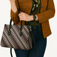 Yogyakarta Parang Batik Motifs Leather Bag Indonesian Traditional Pattern